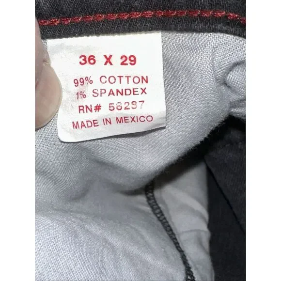 Arizona Men's Denim Jean Size 36X29,‎ Black, Straight Cut, Relaxed Fit (37-10) - Picture 7 of 8